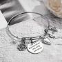 Sunflower Charm Bracelets for Women Girls, Stainless Steel Expandable Bangle Bracelets Engraved Letter Sunflower Bee You Are My Sunshine My Only Sunshine Initial Charm Sunflower Bracelets Jewelry Gift