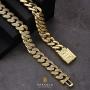 KRKC&CO 12mm Mens Iced Cuban Link Chain, 18k/White Gold Chain for Men, Cuban Link Necklace, Cuban Choker, Hip Hop Jewelry, Prong-Setting 5A CZ Stones, Urban Street-wear, Everlasting Shine