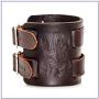 Fusamk Hip Hop Alloy Dragon Totem Adjustable Leather Bracelet Bangle,7.0-8.0inches