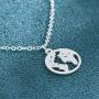 Olbye World Map Necklace Jewelry Simple Globe Choker Necklaces for Women and Girls Circle Choker