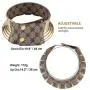 Fstrend African National Choker Collars Gold Leather Chunky Punk Necklace Gothic Statement Necklaces Jewelry for Women and Girls (Gold)