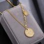 Dainty paperclip link chain necklace - gold tone necklace Y chain adjuatable necklace for Women，gift for sister,mother