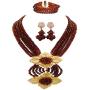 aczuv Fashion African Bead Necklace Nigerian Beads Wedding Jewelry Sets for Women
