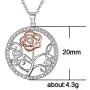 Jude Jewelers Silver Plated Tree of Life Rose Flower Style Statement Party Pendant Necklace Jude Jewelers Silver Plated Tree of Life Rose Flower Style Statement Party Pendant Necklace
