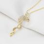 KUIYAI Staff of Asclepius Necklace with Cubic Zirconia Medical Symbol Necklace Jewelry