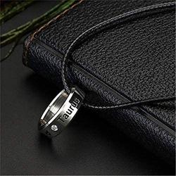 Zodiac Constellation Necklace Pendant for Women Men Stainless Steel Lucky 12 Constellations Ring Leather Necklace Girls Guard Birthday Jewelry