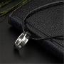 Zodiac Constellation Necklace Pendant for Women Men Stainless Steel Lucky 12 Constellations Ring Leather Necklace Girls Guard Birthday Jewelry