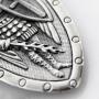 VENICEBEE Archangel St. Michael Saint Medal Cross Shield Sword Angel Guardian Protection Orthodox Christian Mikhail Solid 925 Sterling Silver Pendant Necklace with Chain Black Pouch Polishing Cloth Gift Box