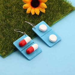 AKTAP Nurse Gift Capsule Pill Board Dangle Earrings for Women Girl Medicine Gift Jewelry for Medical Graduate Student