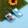 AKTAP Nurse Gift Capsule Pill Board Dangle Earrings for Women Girl Medicine Gift Jewelry for Medical Graduate Student