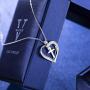 Van Chloe Heart Cross Necklace for Women 925 Sterling Silver Necklace Cubic Zirconia Diamond Pendant White Gold Plated Valentines Day Mothers Day Jewelry Gift for Women Girls