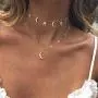 VESOCO Boho Rhinestone Moon Star Chain Choker Neckalce Chain Boho Jewelry Chain for Women and Girls for Dancing Party Wedding Vacation (Style 2) VESOCO Boho Rhinestone Moon Star Chain Choker Neckalce Chain Boho Jewelry Chain for Women and Girls for Dancing Party Wedding Vacation (Style 2)