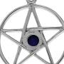 Silvershake Genuine Lapis 925 Sterling Silver Pentagram Star Pendant with 18 Inch Chain Necklace