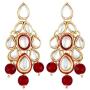 Aheli Ethnic Maroon Drop Beads Faux Kundan Necklace Earrings Bollywood Indian Fashion Party Jewelry Set for Women