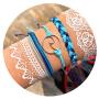 String Wave Ankle Bracelets for Women Adjustable Compass Bracelets Waterproof Handmade Strand Braided Rope Sunflower Boho Bracelet Set Women Teen Girls