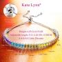 Kate Lynn Valentines Day Gifts for Her ✦Colorful Time✦ 925 Sterling Silver Adjustable Tennis Bracelet with 5A Cubic Zirconia Rainbow Bracelets for Women Jewelry with Gift Box