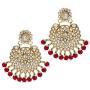 Aheli Exquisite Design Faux Kundan Beaded Earrings Maang Tikka Set Ethnic Indian Jewelry for Women