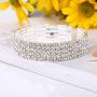 Udalyn Silver Fringe Crystal Rhinestone Bridesmaid Jewelry Sets for Women Necklace and Earring Set for Wedding with Crystal Bracelet