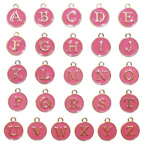 Nairua Double Sided Alphabet Pendants for DIY Necklaces Bracelets Earrings Jewelry Accessories Alloy Alphabet A-Z Enamel Letter Charms