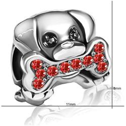 JMQJewelry Dog Bone Paw Mom Charm Birthstone Crystal Charms for Bracelets Mothers Day Women Girl Jewelry