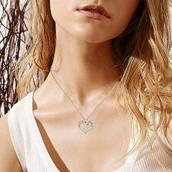 Distance Sunflower Necklace for Women S925 Sterling Silver Heart Necklace Jewelry,You are My Sunshine Pendant Necklaces Jewelry Gifts for Women Girls Mom Wife