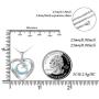 Distance Heart Necklace for Women 925 Sterling Silver 18k Moon Heart Pendants for Girlfriend Wife Mother Sister Necklaces Jewelry for Christmas Valentines Day