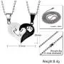 4Piece Stainless Steel Couple Necklace Rhinestone I Love You Heart Puzzle Matching Pendant with Chain His and Hers Couple Necklace for Women Men Girlfriend Boyfriend Couple BBF
