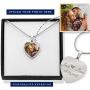 Atiara Gifts Personalized Photo Engraved Heart Gold Pendant, Shaped Custom Photo Necklace, Picture Charm Necklace, Photo Locket Jewelry Gift, Photo Frame with Engraving Message