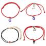Evil Eye Bracelet, Red Bracelet for Protection Evil Eye Adjustable Jewelry for Women Baby Amulet Hamsa Bracelet Anklet Blue Kids Alex and Ani Mal De Ojo Bracelets Pulseras Rojas De Protección 4 Pack