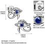 Besilver Egyptian Eye of Horus Jewelry Set Gift Womens 925 Sterling Silver Blue Eye of Horus Ring/Bracelet/Necklace Earrings Set Amulet Jewelry Gift for Wife Girlfriend Valentine Day/Birthday