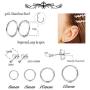 LOYALLOOK 15-20Pairs Tiny 2mm Stainless Steel Small Stud Earrings for Men Women Small CZ Round Ball Hoop Earrings Set Tragus Helix Piercing Earrings