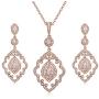 SWEETV Wedding Jewelry Sets for Brides, Crystal Bridal Necklace and Earrings Jewelry Sets for Women Party Prom Gift