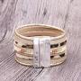 KSQS Tree of Life Leather Multi-Layer Wraps Bracelet,Boho Wide Buckle Wristband Bangle,Braided Cuff Bracelets for Women