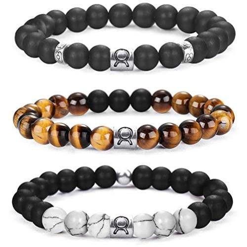 RIOSO Constellation Zodiac Bead Bracelet Horoscope Jewelry for Men Women Lucky Blessing Beaded Bracelets Wristband