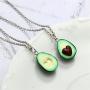 MJartoria BFF Necklaces for 2-Best Friend Necklaces Cute Avocado with Heart Friendship Necklaces Set of 2 (Avocado)