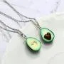 MJartoria BFF Necklaces for 2-Best Friend Necklaces Cute Avocado with Heart Friendship Necklaces Set of 2 (Avocado)