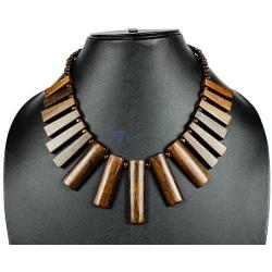 Tribal Large Wooden Handmade Fashion Jewelry Necklace with Innovative Wood Petals | Nagina International