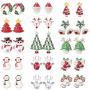 Besteel 15 Pairs Christmas Stud Earrings Set for Women Cute Hypoallergenic Festive Earrings Jewelry Snowmen Santa Christmas Tree
