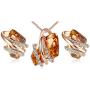 EMESLY 18K Rose Gold Plated Necklace/Earrings; Embellished with Premium Crystals, Nickel & Lead Free, Hypoallergenic Long Lasting Finish; Perfect Jewelry Gift for Women & Girls