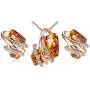 EMESLY 18K Rose Gold Plated Necklace/Earrings; Embellished with Premium Crystals, Nickel & Lead Free, Hypoallergenic Long Lasting Finish; Perfect Jewelry Gift for Women & Girls EMESLY 18K Rose Gold Plated Necklace/Earrings; Embellished with Premium Crystals, Nickel & Lead Free, Hypoallergenic Long Lasting Finish; Perfect Jewelry Gift for Women & Girls