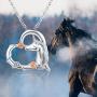 TANGPOET Unicorn Necklace for Girls S925 Sterling Silver Unicorns Gifts Heart Pendant Jewelry for Women Daughter Teens