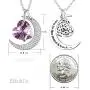 Sterling Silver Jewelry March April Birthstone Aquamarine Necklace for Her Birthday Gift Wife Mom I Love You to the Moon and Back Jewelry Simulated Diamond Amethyst Garnet Necklace