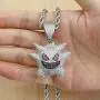 TSANLY Diamond Chain Gengar Chain Pokemon Necklace White Gold Plated with Killy Pendant Ice Out Hip Hop Medallion 24'' Rope Chain + Storage Case + Microfiber Cloth TSANLY Diamond Chain Gengar Chain Pokemon Necklace White Gold Plated with Killy Pendant Ice Out Hip Hop Medallion 24'' Rope Chain + Storage Case + Microfiber Cloth