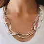 Lizzy Classic Silverplated 4 Strand Metallic Gunmetal Leather Wrap Bracelet (Large (6 5/8'' - 7''))