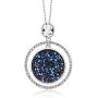 Gem Stone King 2 Inch Moonlight Crystal Dust Double Circle Pendant Made with Swarovski Crystals