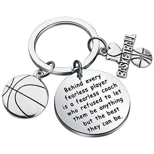 AKTAP Basketball Lover Gift Basketball Player Keychain Behind Every Fearless Player is A Fearless Coach Thank You Gift Basketball Gift for Coaches Team AKTAP Basketball Lover Gift Basketball Player Keychain Behind Every Fearless Player is A Fearless Coach Thank You Gift Basketball Gift for Coaches Team