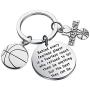 AKTAP Basketball Lover Gift Basketball Player Keychain Behind Every Fearless Player is A Fearless Coach Thank You Gift Basketball Gift for Coaches Team