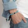 XUANPAI Stainless Steel Matching Puzzle Dog Tag Necklace&His and Hers Yin Yang Distance Beads Bracelet