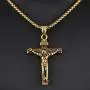 LineAve Mens Stainless Steel Jesus Christ Crucifix Cross Pendant Necklace LineAve Mens Stainless Steel Jesus Christ Crucifix Cross Pendant Necklace