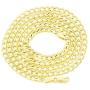 Nuragold 10k Yellow Gold 3.5mm Cuban Curb Link Chain Pendant Necklace, Mens Womens Lobster Lock 16'' 18'' 20'' 22'' 24'' 26'' 28'' 30''